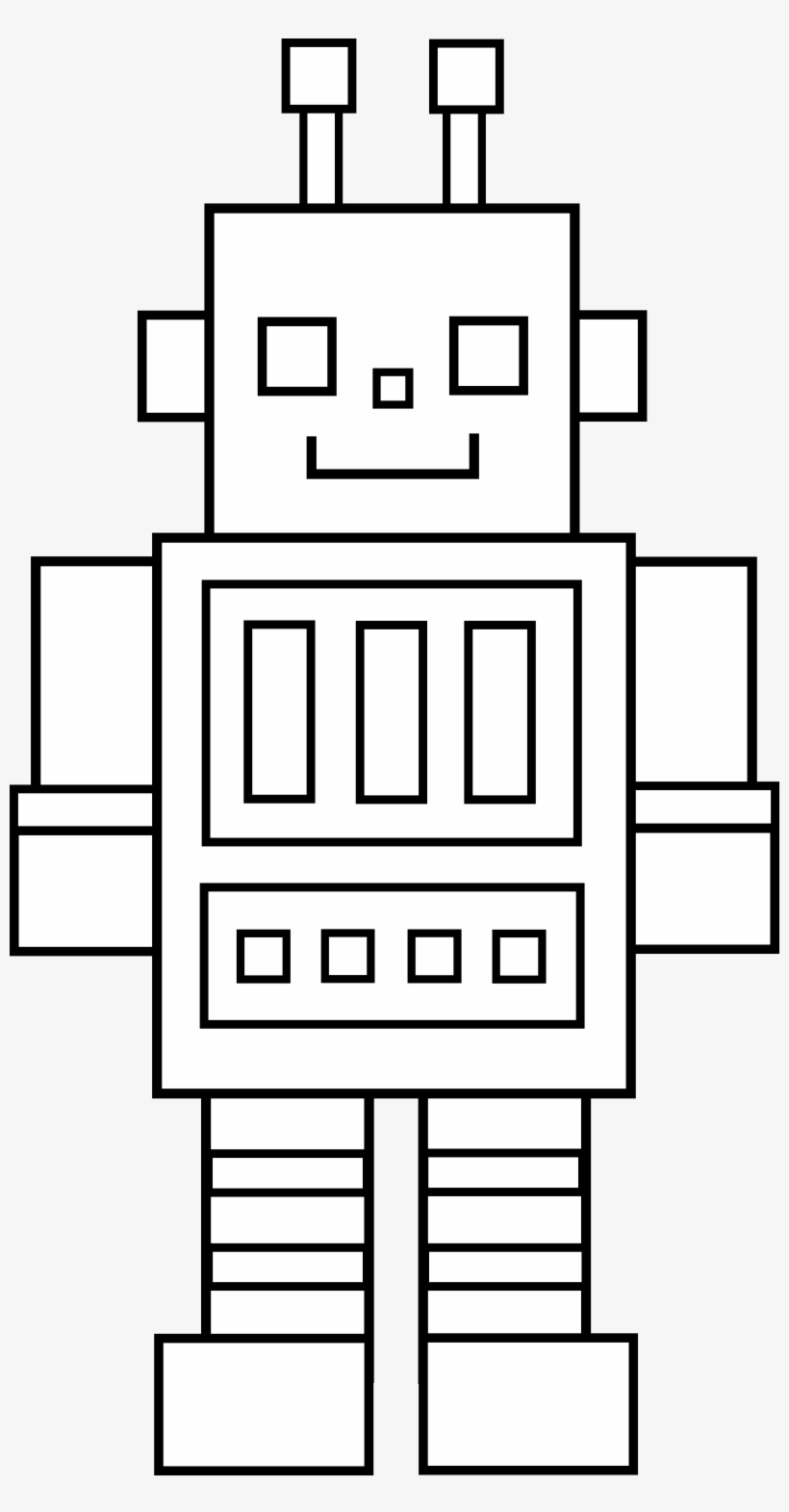 Little Robot Line Art- Could Have This As An Option - Outline Picture Of Robot, transparent png
