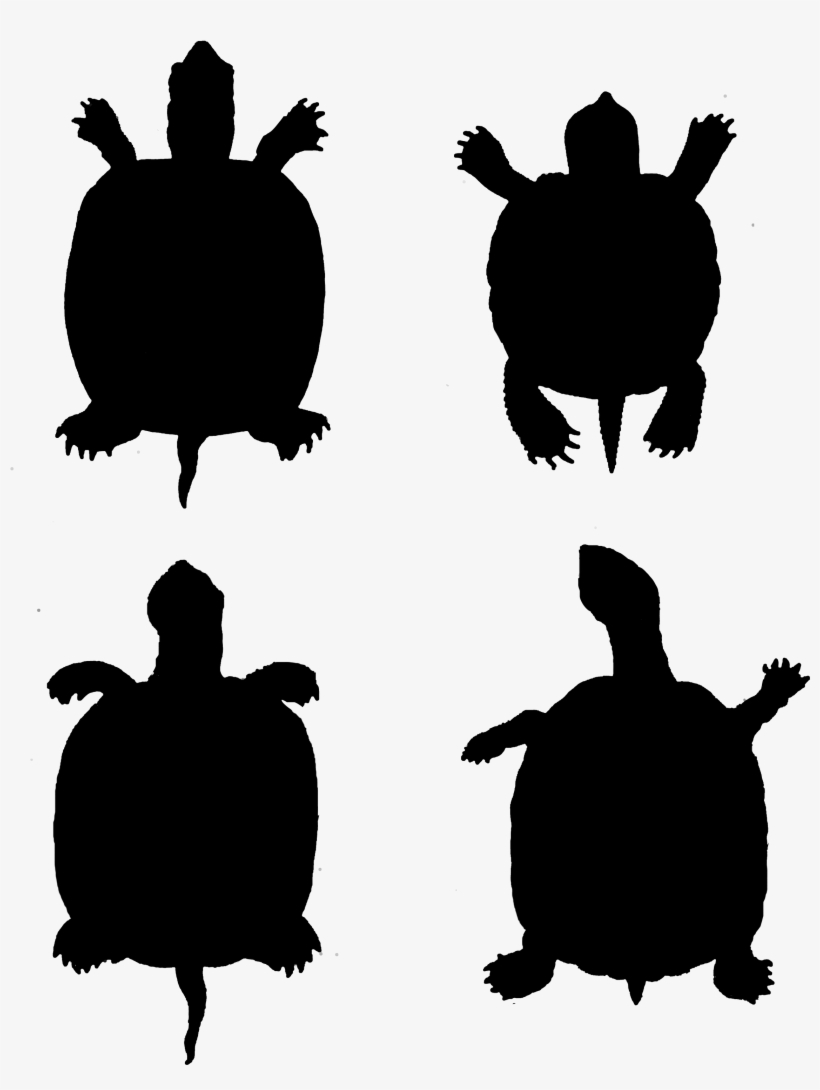 2268 Turtle Silhouette Free Vintage Clip Art - Tortoise, transparent png