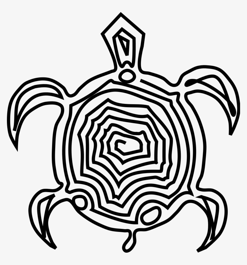 Turtle Clip Art Download - Line Drawings Tribal Turtle, transparent png