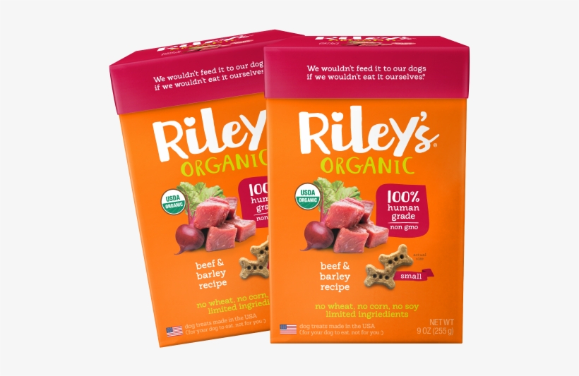Beef & Barley Organic Dog Treat - Riley's Organics - Organic Small Bone Dog Treats Apple, transparent png