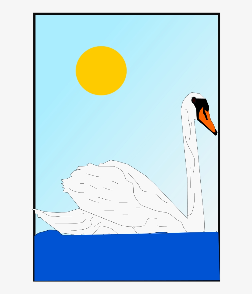 Swan Swimming In The Sun Svg Clip Arts 414 X 593 Px, transparent png