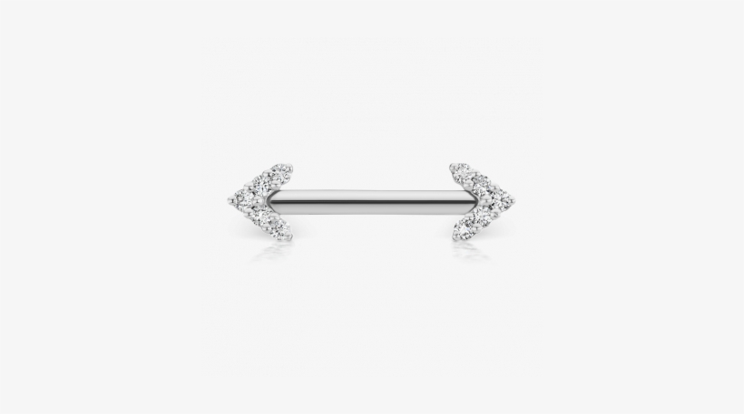 5mm Double Diamond Arrow Complete Nipple Barbell Image - Body Piercing, transparent png
