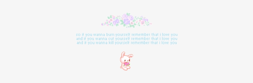 Suicide Kawaii Music Lyrics Flowers Self Harm Bunny - Cartoon, transparent png
