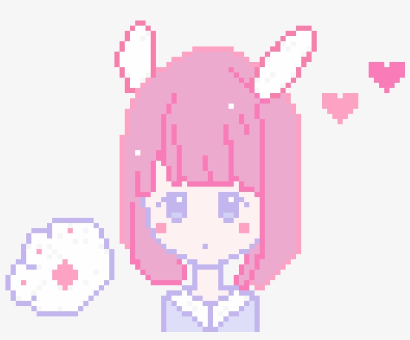 Pixel Kawaii Bunny Valentines Day Girl - Portable Network Graphics, transparent png