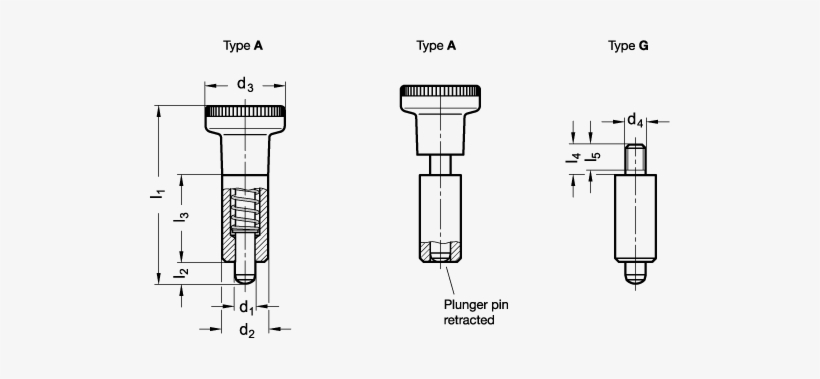 Indexing Plungers Without Thread, Without Rest Position - Steel, transparent png