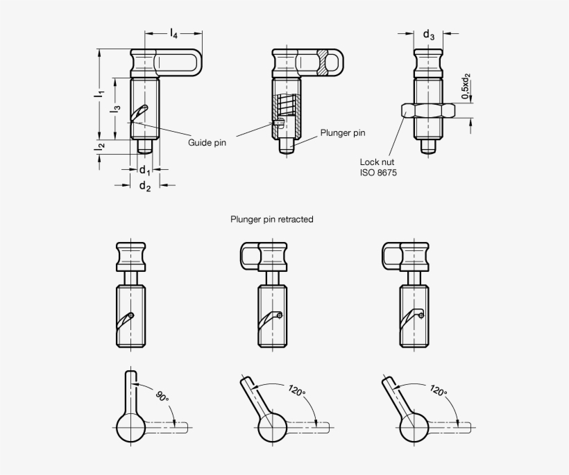 Cam Action Indexing Plungers Pin In Standard Position - Steel, transparent png
