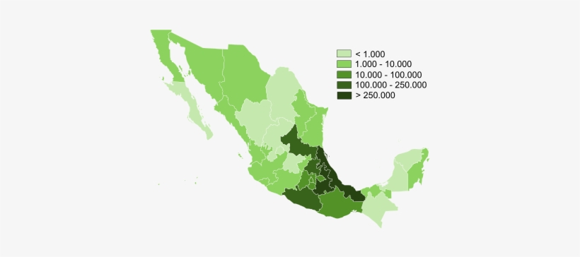 Number Of Nahuatl Speakers Per State, According To - Colegio Mexico Nicolas Romero, transparent png