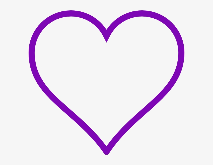 Purple Heart Outline Clip Art At Clker - Shapes Clip Art Black And White, transparent png