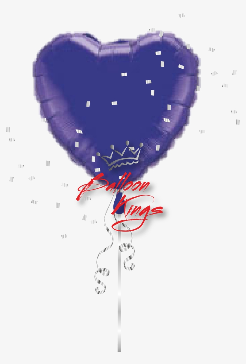 Purple Heart - Purple 18" Mylar Heart Balloon, transparent png