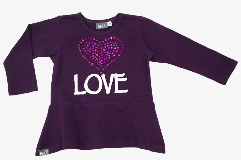 Purple Heart Top - Long-sleeved T-shirt, transparent png