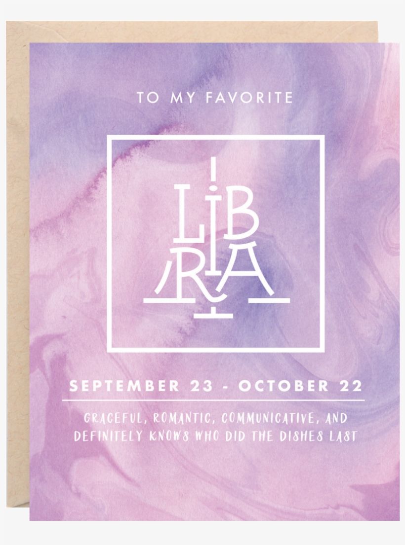 Libra Birthday Card - Greeting Card, transparent png
