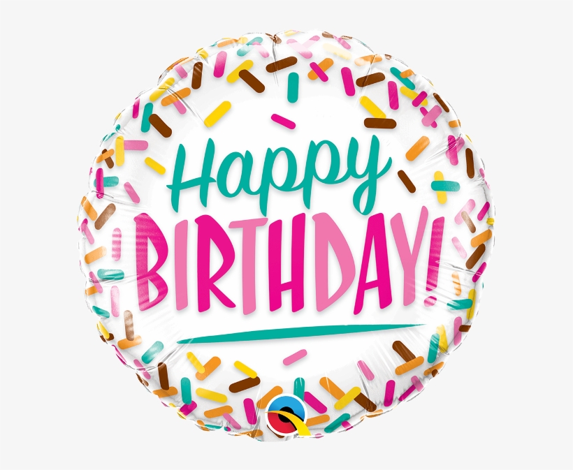 Birthday Sprinkles Balloon - Qualatex 18 Inch Circle Foil Balloon - Birthday Sprinkles, transparent png