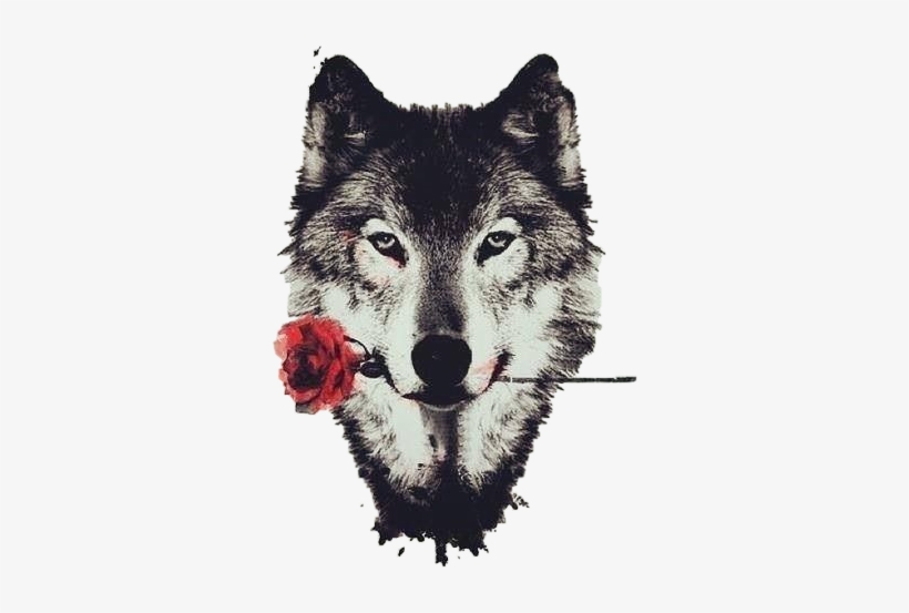 Art Wolf Rose Tumblr Teen Wolf Freetoedit - Wolf - Wild Nature Animals Art 24x18 Poster Decor, transparent png