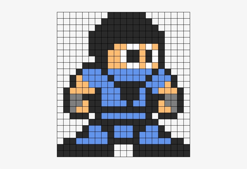 subzero perler bead pattern perler bead pattern bead pixel art templates mortal kombat 442x484 png download pngkit subzero perler bead pattern perler bead