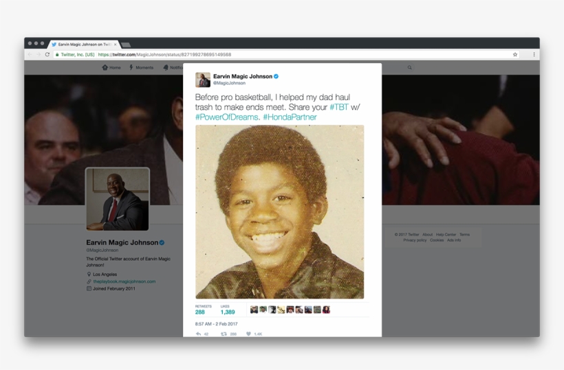 Magic Johnson Tweet - Magic Johnson Yearbook, transparent png