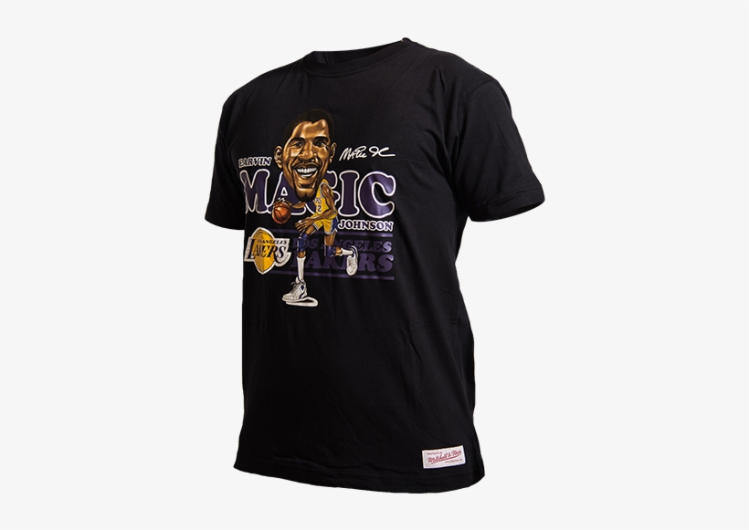 Mitchell & Ness Caricature Los Angeles Lakers Magic - T-shirt, transparent png