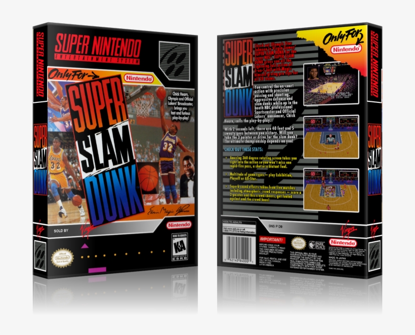 Magic Johnson Super Slam Dunk Replacement Nintendo - Super Slam Dunk [snes Game], transparent png