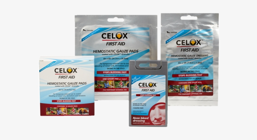 Stop Bleeding With Celox First Aid - Celox Gauze Pad, 4 X 4, transparent png