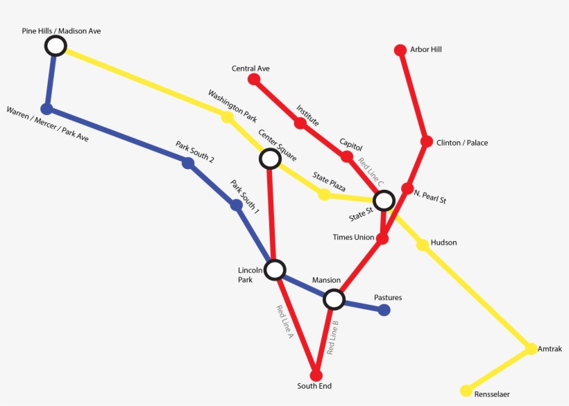 Making A Hypothetical Subway Map For Albany - Light Rail Albany Ny, transparent png