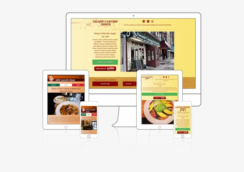 Views On All Devices Of Grand Canyon Diner And Mex - Grand Canyon Diner, transparent png