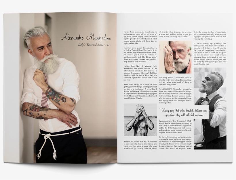 Thank You - Man Silver Fox Tattoo, transparent png