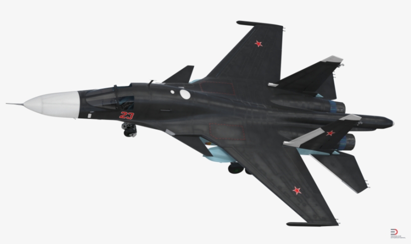2 Russian Air Force Su 34 Royalty Free 3d Model - Sukhoi Su-34, transparent png