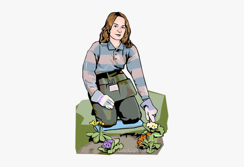 Woman Gardening Royalty Free Vector Clip Art Illustration - Clip Art, transparent png