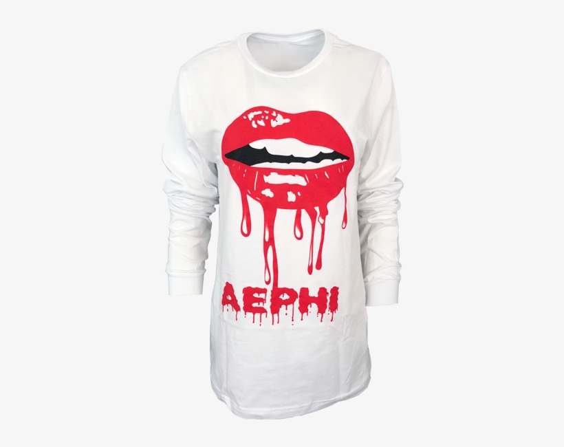 Alpha Epsilon Phi Lips Longsleeve - Long-sleeved T-shirt, transparent png