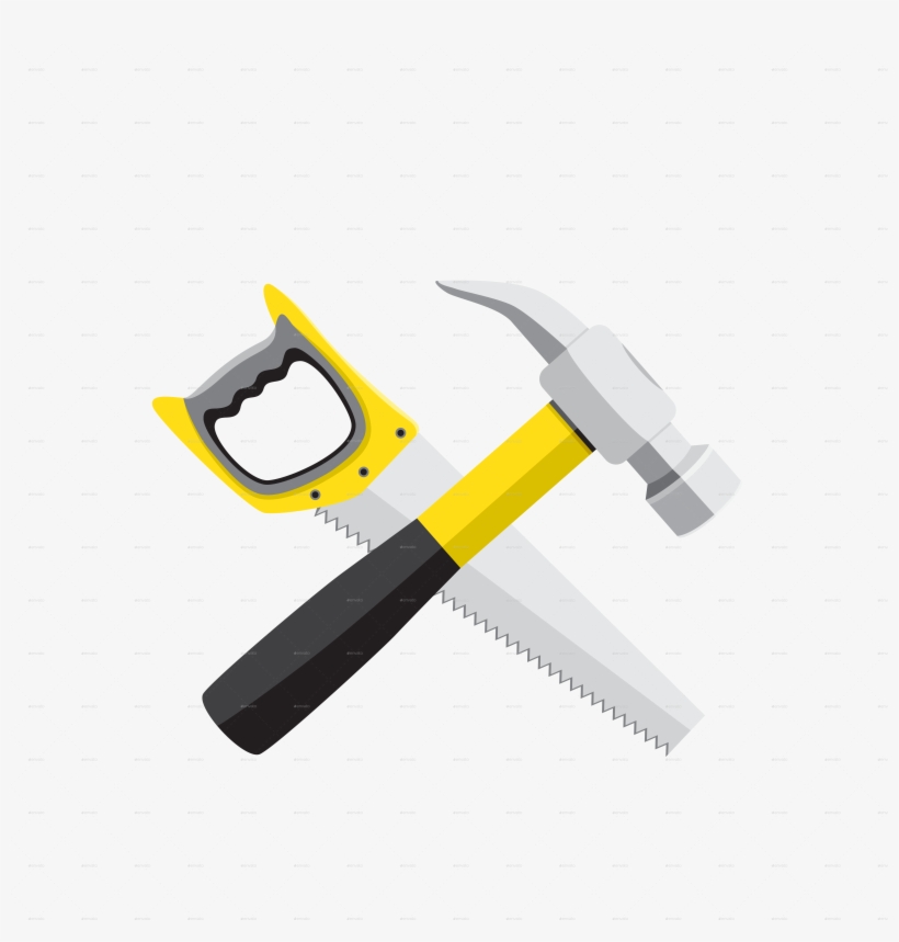 Different Tools Silhouette Icon Different Tools Silhouette - Hammer And Saw Png, transparent png