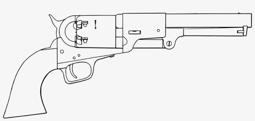 Clip Stock Clipart Colt Navy Revolver Draw Pinterest - Colt Navy Revolver Drawing, transparent png