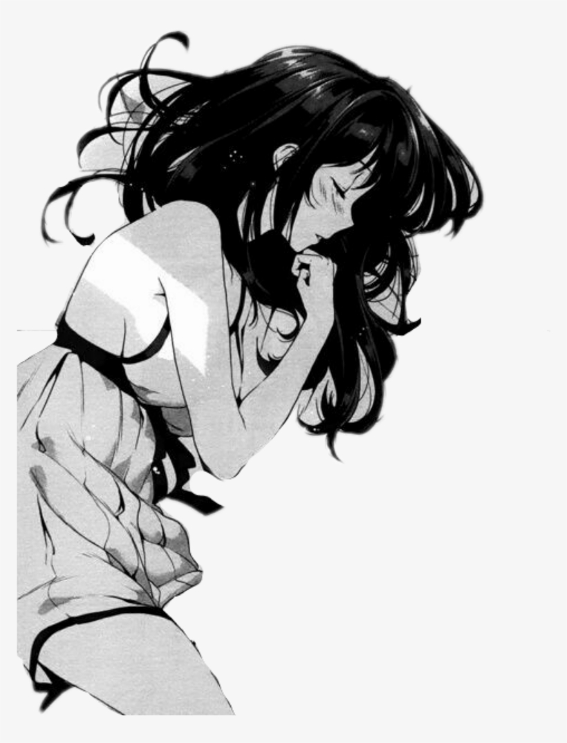 Sleeping Anime Manga Girl Blackhair Dress Indress - Anime, transparent png