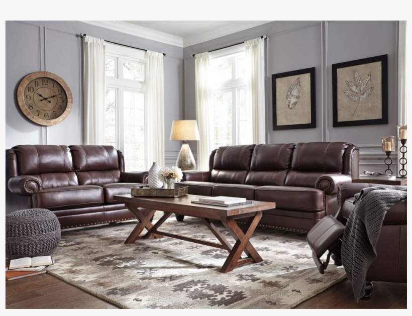 Glengary Leather Living Room Group - Signature Design By Ashley 3170035 Glengary Chestnut, transparent png