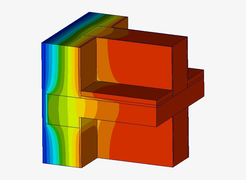 Image Of Thermal Simulation Results For A Heat Bridge - Numerical Heat Transfer Application, transparent png