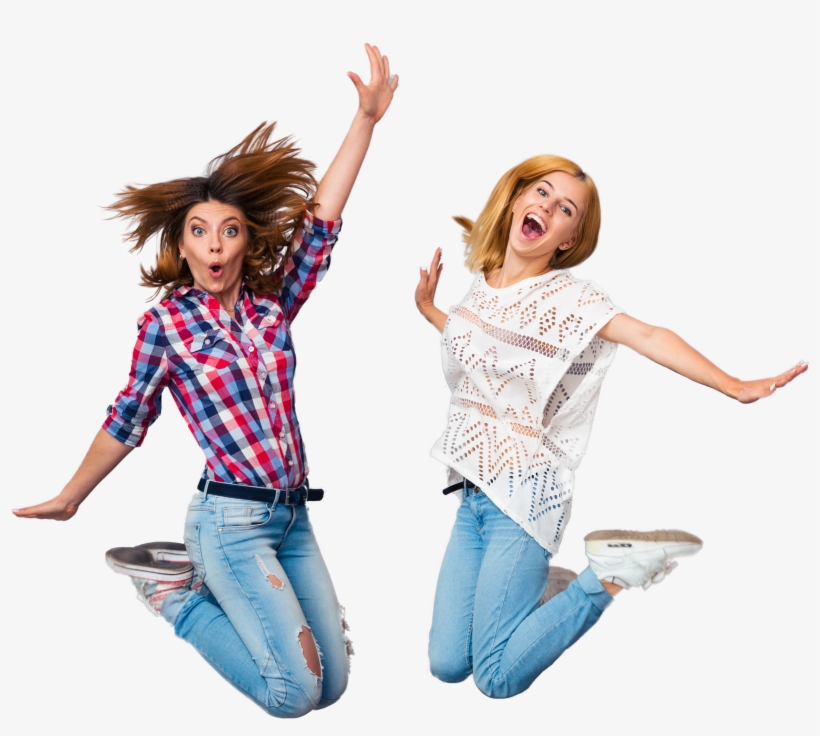 Girls-jumping - Transparent Jumping Business People Png, transparent png
