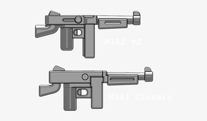 Brickarms M1a1 V - Brickarms 2.5" Scale Weapon M1a1 V2 Brown, transparent png