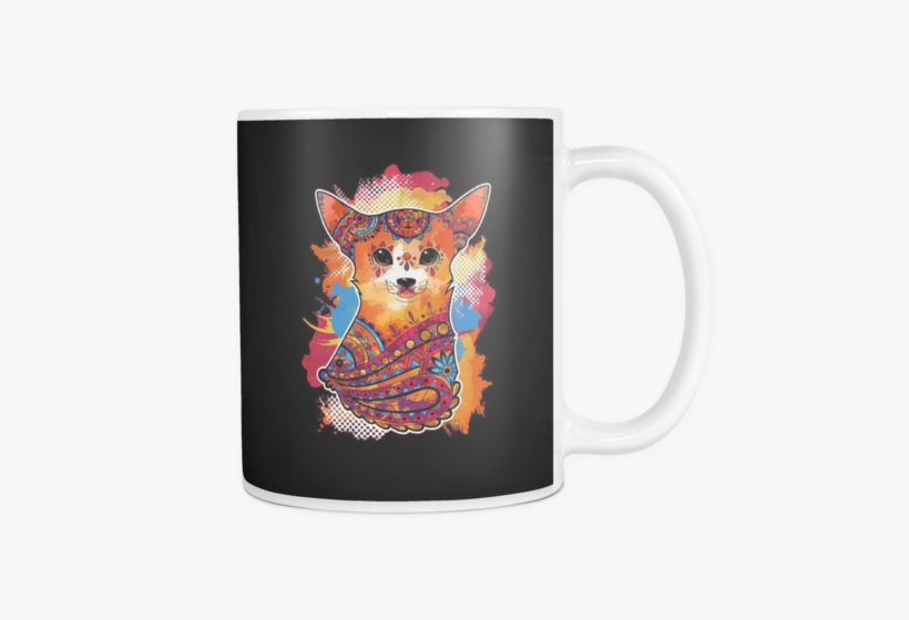 Colorful Chihuahua Painting Coffee Mug - Coffee Cup, transparent png
