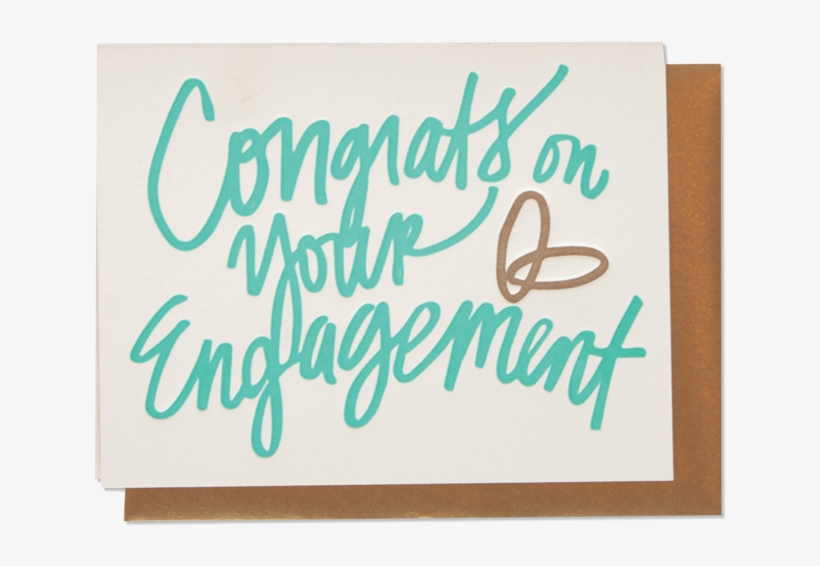Congrats On Your Engagement Letterpress Card, transparent png
