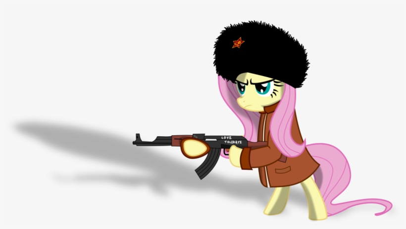 Fluttershy Holding Ak-47 By Albert238391 On Deviantart - My Little Pony Ak47, transparent png