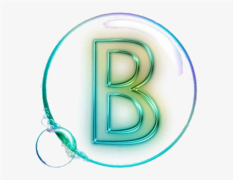 Cropped Vector Rainbow Water Bubbles Transparent Isolated - Neon Green Letter B, transparent png