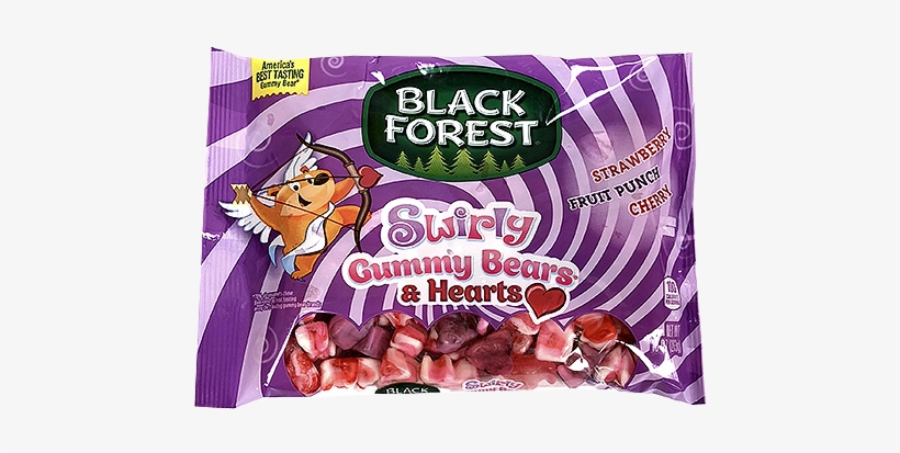 Black Forest Swirly Gummy Bears & Hearts - Black Forest Fruit Medley Flavor Fruit Snack - 37.8, transparent png