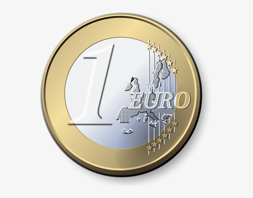 Free Vector One Euro Coin Clip Art - Euro Coin Transparent Background, transparent png