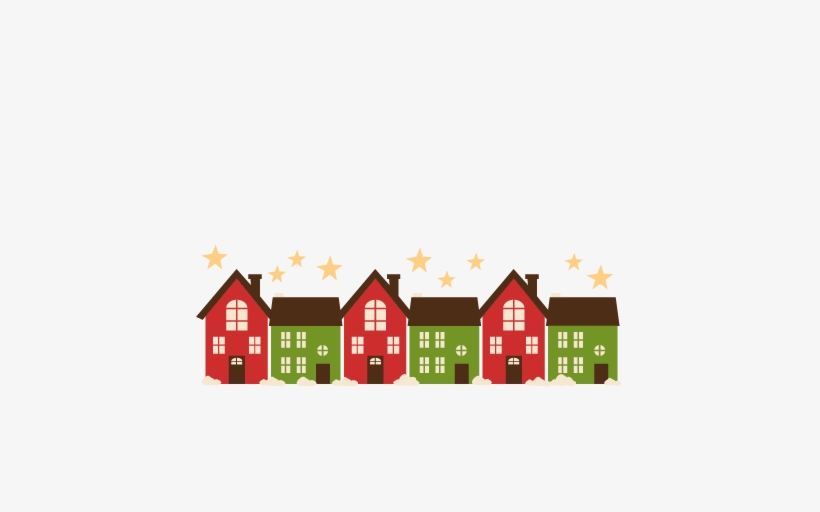 Christmas Houses Svg Scrapbook Title Christmas Cut - Illustration, transparent png