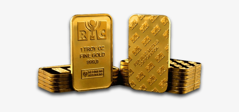 Republic Metals 1 Oz Gold Bar Front Back Schiffgold - Gold Bar, transparent png