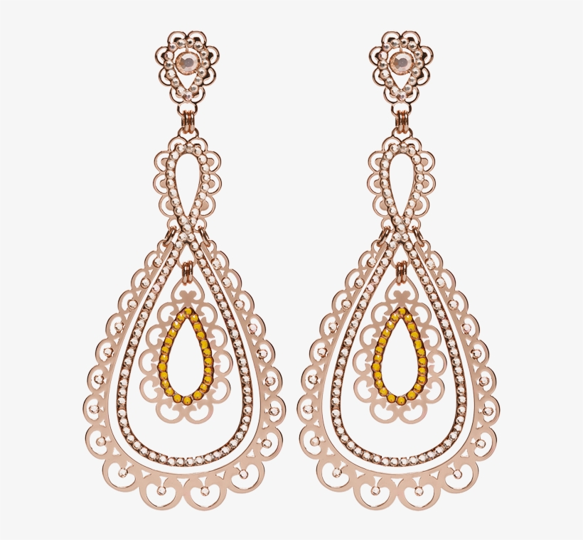 Shiyaya Earring Stud Teardrops Rose Gold, Light Peach - Clip On Gold Earrings, transparent png