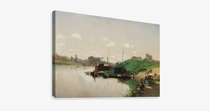 A Summer's Day On The Seine Canvas Print - Summer's Day On The Seine, transparent png