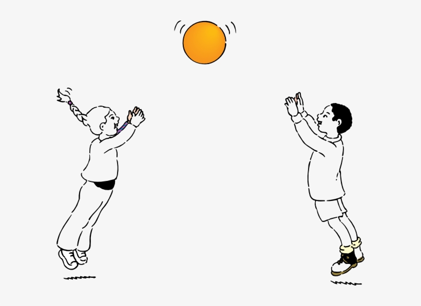 Ball Clipart Line Drawing Throwing And Catching A Ball 600x517 PNG