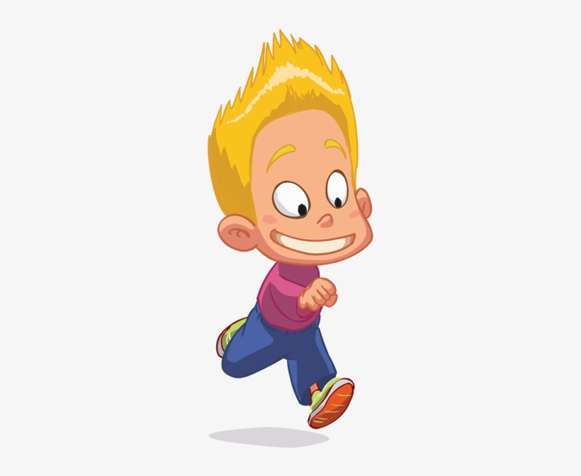 Kid Running Sticker - Dibujo Niño Rubio, transparent png