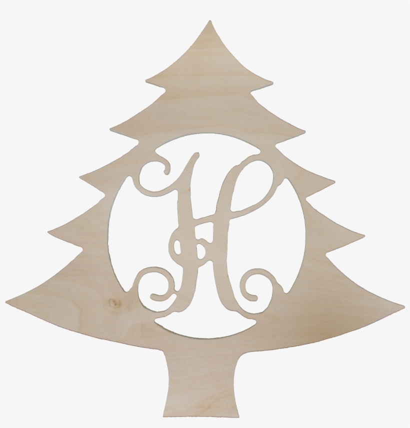 18" Unfinished Wooden Christmas Tree Monogram - Wholesale Boutique Christmas Tree Wood Monogram, transparent png