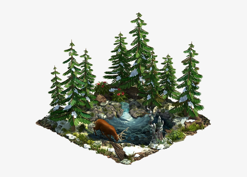 Winter Pond Habitat - Christmas Tree, transparent png
