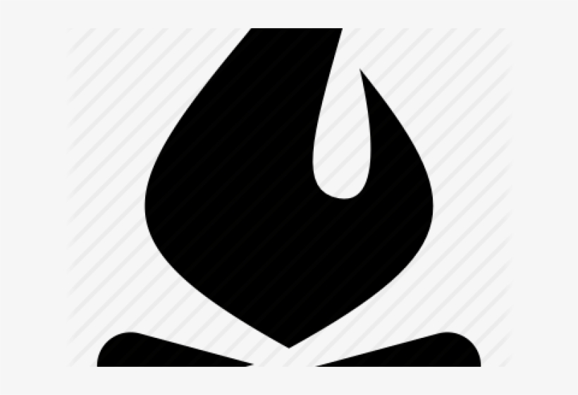 Campfire Icon - Monochrome, transparent png